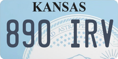 KS license plate 890IRV