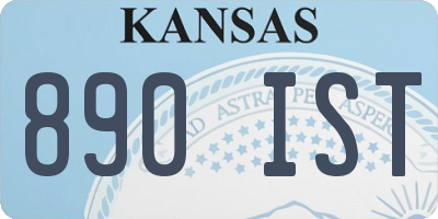 KS license plate 890IST