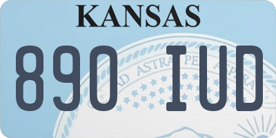 KS license plate 890IUD