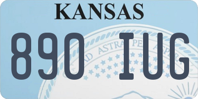 KS license plate 890IUG