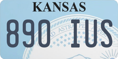 KS license plate 890IUS