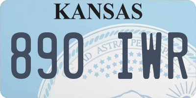 KS license plate 890IWR
