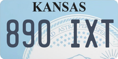 KS license plate 890IXT