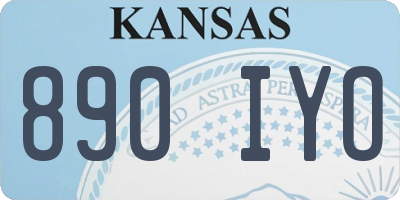 KS license plate 890IYO