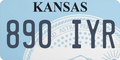 KS license plate 890IYR