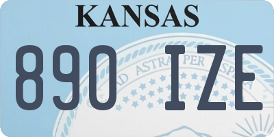KS license plate 890IZE