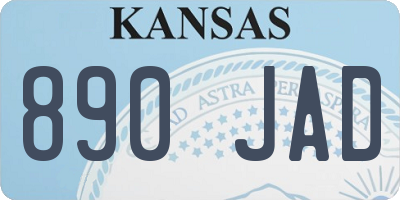 KS license plate 890JAD