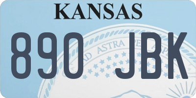KS license plate 890JBK