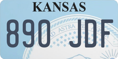 KS license plate 890JDF