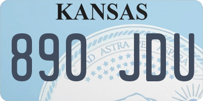 KS license plate 890JDU