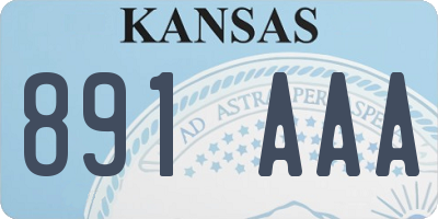 KS license plate 891AAA