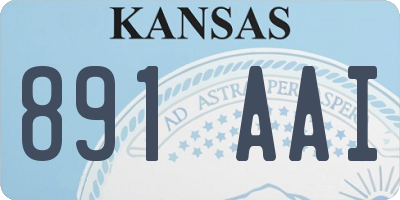 KS license plate 891AAI