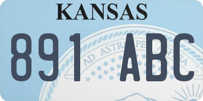 KS license plate 891ABC