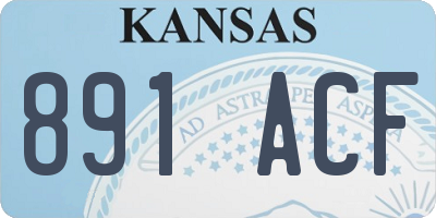 KS license plate 891ACF