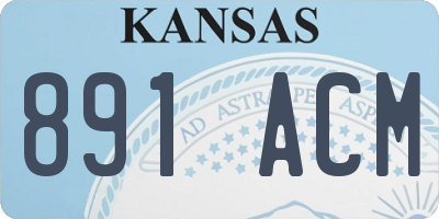KS license plate 891ACM