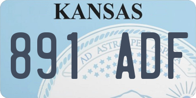 KS license plate 891ADF