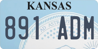 KS license plate 891ADM