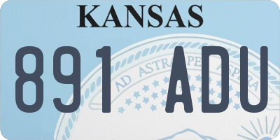 KS license plate 891ADU