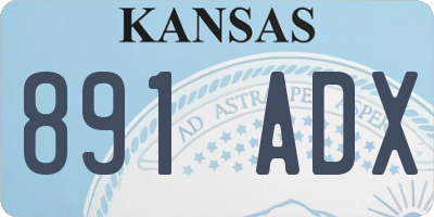 KS license plate 891ADX