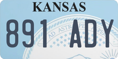 KS license plate 891ADY