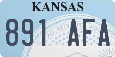KS license plate 891AFA