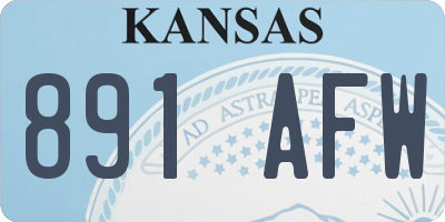 KS license plate 891AFW