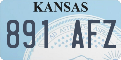 KS license plate 891AFZ