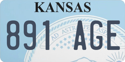 KS license plate 891AGE
