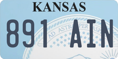 KS license plate 891AIN