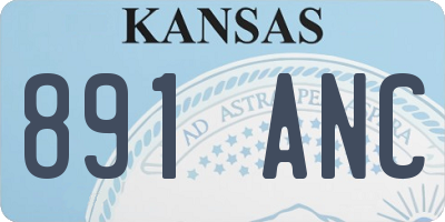 KS license plate 891ANC