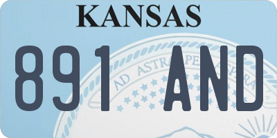 KS license plate 891AND