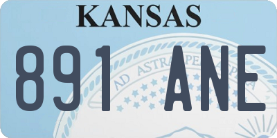KS license plate 891ANE