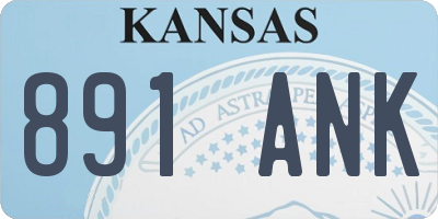 KS license plate 891ANK