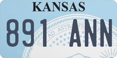 KS license plate 891ANN