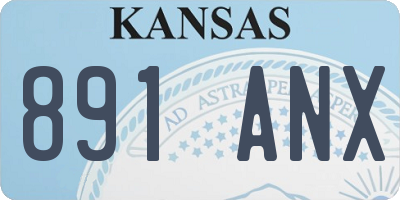 KS license plate 891ANX