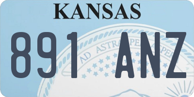 KS license plate 891ANZ