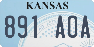 KS license plate 891AOA