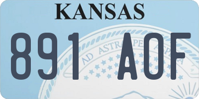 KS license plate 891AOF