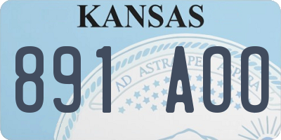 KS license plate 891AOO