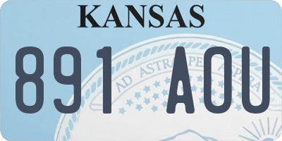 KS license plate 891AOU