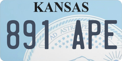 KS license plate 891APE