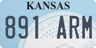 KS license plate 891ARM