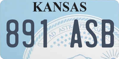 KS license plate 891ASB