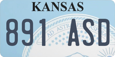 KS license plate 891ASD