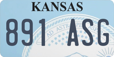 KS license plate 891ASG