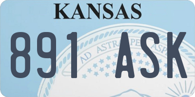 KS license plate 891ASK