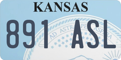 KS license plate 891ASL
