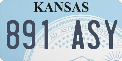 KS license plate 891ASY