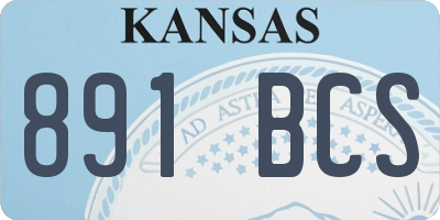 KS license plate 891BCS