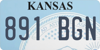 KS license plate 891BGN